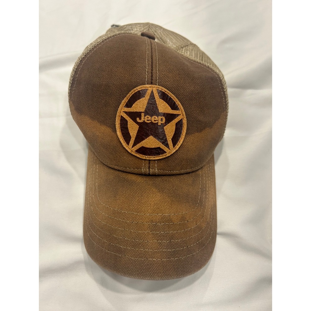 Jeep Star Logo Trucker Hat Brown Mesh Back Baseball Cap Men‎